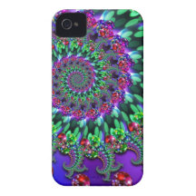 Bokeh Fraktal-lila Türkis iPhone 4 Case-Mate Hülle