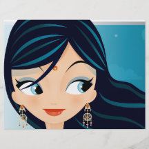 Bollywood Mädchen Bedruckte Flyer