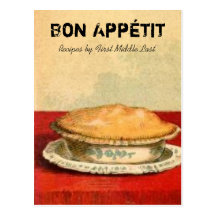 Bon Appetit Torten-Rezept-Karte Postkarten