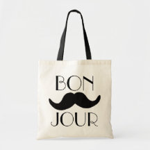 BONJOUR Schnurrbart Einkaufstasche