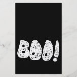 BOO! Weiße und schwarze Buchstaben Vollfarbige Flyer