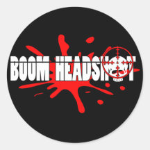 Boom   Headshot Runder Aufkleber