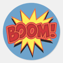 Boom! Runde Aufkleber