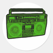 boombox Getto-Bläserradio Runder Aufkleber