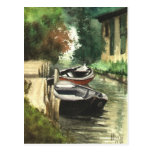 Boote auf dem Fluss Postkarten