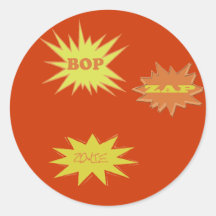 BOP ZAP RETRO ZOWIE RUNDER AUFKLEBER