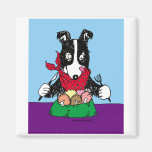 Border-Collie-Abendessen Kühlschrankmagnet