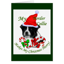 Border-Collie-Weihnachtsgeschenke Grußkarte