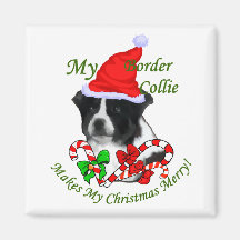Border-Collie-Weihnachtsgeschenke Magnete