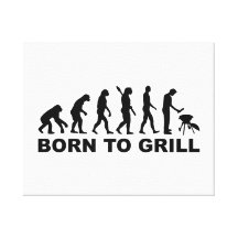 Born to Grill Evolution Stretched Canvas Print