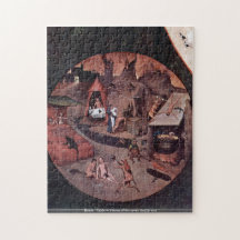Bosch - Tabelle mit Szenen der sieben tödlichen Sü Puzzles
