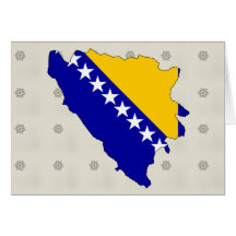 Bosnien-Herzegowinaflaggen-Karte Größengleich