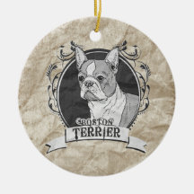 BOSTON TERRIER (2) ORNAMENTE