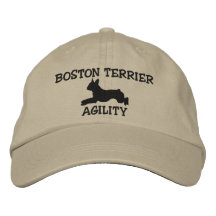 Boston-Terrier-Agility gestickter Hut Baseballkappe