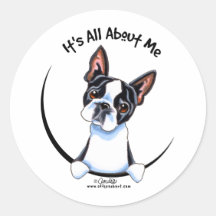 Boston Terrier, das ganz ungefähr ich sein ist Aufkleber