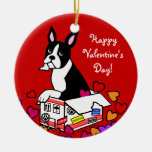 Boston-Terrier im Kasten-Cartoon Ornament
