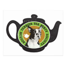 Boston-Terrier-Tee-Party-Gesellschaft Postkarten