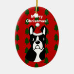 Boston-Terrier-WeihnachtsCartoon Weihnachtsornament