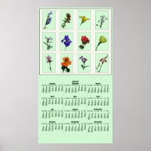 Botanischer Foto-Skizze-Plakat-Kalender 2012