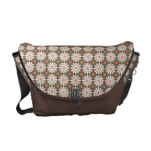 Bote-Tasche - Gänseblümchen-Muster in Brown Kuriertaschen