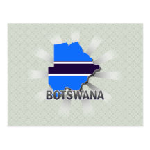Botswana-Flaggen-Karte 2,0 Postkarten