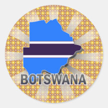 Botswana-Flaggen-Karte 2,0 Runde Aufkleber