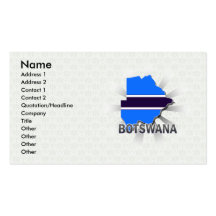 Botswana-Flaggen-Karte 2,0 Visitenkartenvorlage