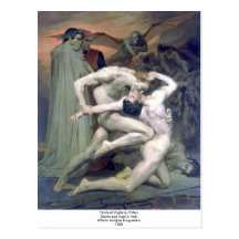 Bouguereau - Dante und Virgile Au Enfers Postkarten