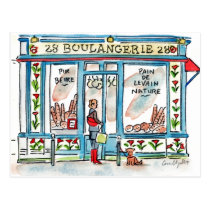 BOULANGERIE 28 Paris Aquarell postkarten