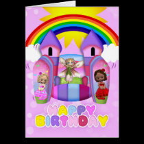 Bouncy Castle Birthday Greeting Card For Girls karten
