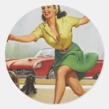BowlingPin herauf Mädchen Aufkleber