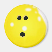 Bowlings-Ball-(gelber) Magnet Kühlschrankmagnet
