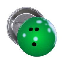 Bowlings-Ball (Grün) Buttons