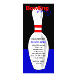 Bowlings-Geburtstags-Party laden - rotes weißes un Individuelle Einladung