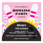 Bowlings-Party Einladung mit dem Bowlingsball, ros