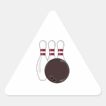 Bowlingsstift- und -ballvektorentwurf stickers