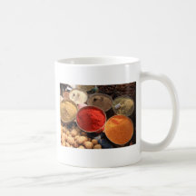 Bowls of cooking spices in Indian market Coffee Mug