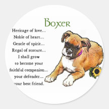Boxer-Geschenke Runder Sticker