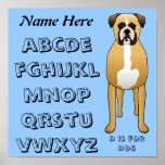 Boxer-Hund - ABC, Alphabet Posterdruck