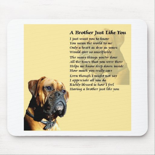 BoxerHund BruderGedicht Mousepads Zazzle