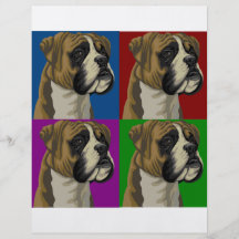 Boxer-Hundedunkle Primärcollage Personalisierte Flyer