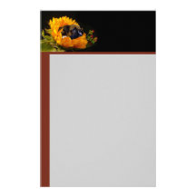Boxerwelpe in der Sonnenblume stationär Bedrucktes Büropapier