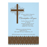 Boy Elegant Lace  Baptism | Christening Cross einladungen