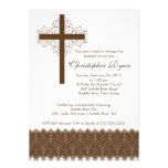 Boy Elegant Lace  Baptism | Christening Cross einladungen