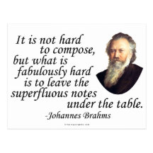 Brahms auf dem Verfassen Postkarten