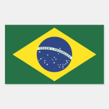 Brasilien-Flagge Rechrteckaufkleber