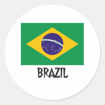 Brasilien-Flagge Runder Sticker