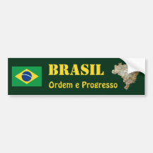 Brasilien-Flagge und Karten-Autoaufkleber