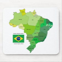 Brasilien-Flagge und politische Karte Mauspads