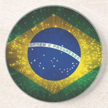 Brasilien-Flaggen-Feuerwerk Untersetzer